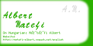 albert matefi business card